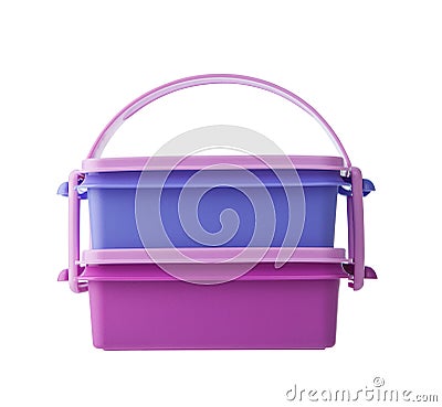 purple plastic box packaging on white background for multipurpose Stock Photo
