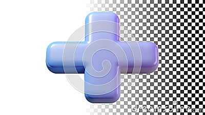 Purple plus icon, addition symbol for UI and app designs online interface and media png transparent image Generative AI Stock Photo