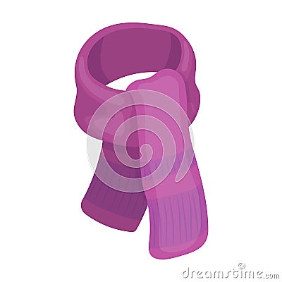 Purple plush scarf for women.Scarves and shawls single icon in cartoon style vector symbol stock illustration. Vector Illustration