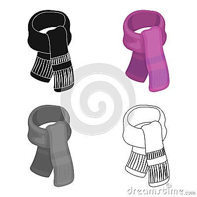 Purple plush scarf for women.Scarves and shawls single icon in cartoon style vector symbol stock illustration. Vector Illustration