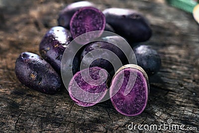 Purple Potatoes Stock Photo