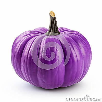 Violet Pumpkin: A Color-streaked, Realistic Artwork In The Style Of Patricia Piccinini Stock Photo