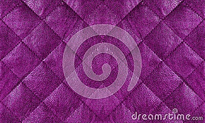 Purple quilted leather fabric close up, background Stock Photo