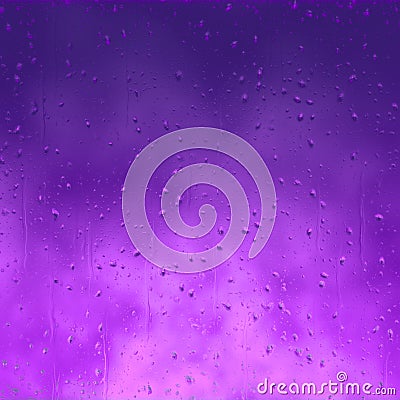 Purple rain condensation on glass Stock Photo