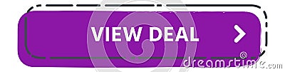 Purple rectangular button with rounded corners, inviting users to view a deal, featuring the text View Deal and a white arrow Vector Illustration