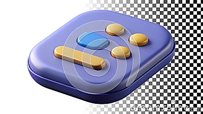 Purple remote control device showcasing electronic gadget and control panel png transparent image Generative AI Stock Photo
