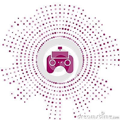 Purple Remote control icon isolated on white background. Abstract circle random dots. Vector Vector Illustration