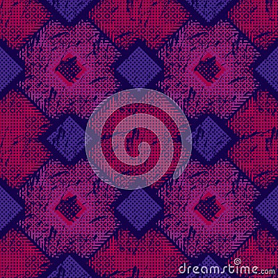 Purple Rhombus Folkloric Pattern Vector Illustration