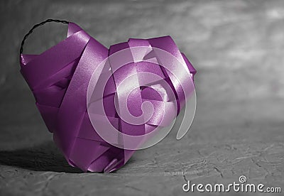 Purple ribbons heart Stock Photo