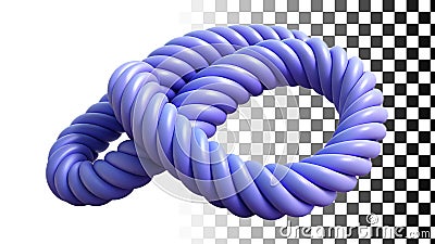 Purple rope knot, nautical element, and tied string png transparent image Generative AI Stock Photo