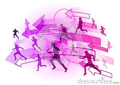 Purple runners Vector Illustration