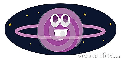 Purple saturn, illustration, vector Vector Illustration