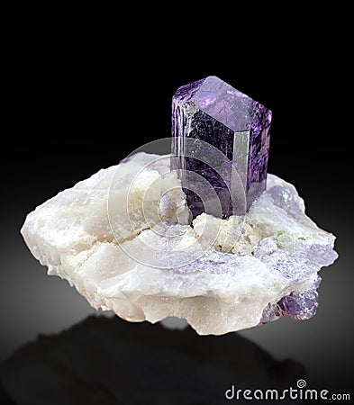 purple scapolite on matrix Mineral specimen from badakhshan afghanistan Stock Photo