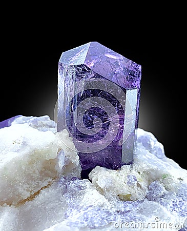 purple scapolite on matrix Mineral specimen from badakhshan afghanistan Stock Photo