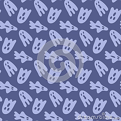 Purple seamless pattern with ghost boogie symbol halloween holiday Stock Photo