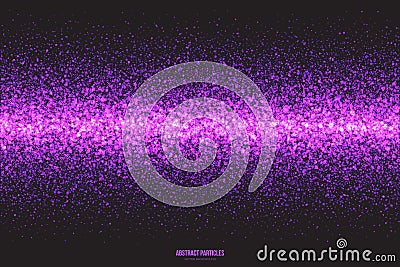 Purple Shimmer Glowing Round Particles Vector Background Vector Illustration