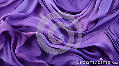 Purple Silk Waves, abstract illustration Cartoon Illustration