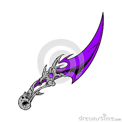 purple skull dagger illustration Vector Illustration