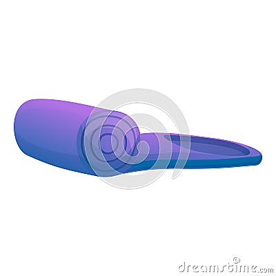 Purple sleeping bag icon, cartoon style Vector Illustration