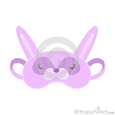 Purple sleeping mask in bear face shape vector illustration Vector Illustration