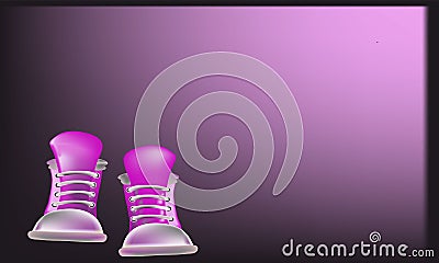 Purple sneakers background Cartoon Illustration