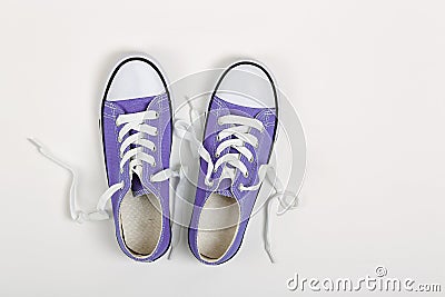 Purple sneakers Stock Photo