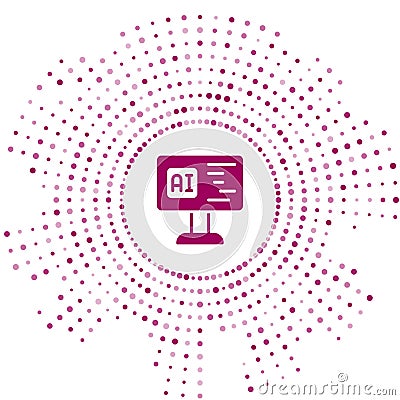 Purple Software, web developer programming code icon isolated on white background. Javascript computer script random Vector Illustration