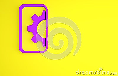 Purple Software, web development, programming concept icon isolated on yellow background. Programming language and Cartoon Illustration