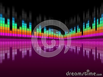 Purple Soundwaves Background Shows DJ Music And Songs Stock Photo