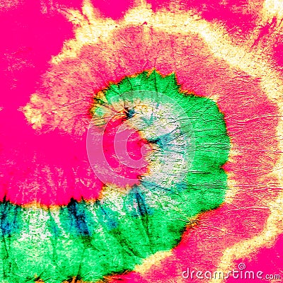 Purple Spiral Shibori Texture. Orange Swirl Watercolor Splash. Red Aquarelle Texture. Rainbow Brush Paint Green Dirty Art Graffit Stock Photo