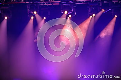 Purple stage spotlights Stock Photo