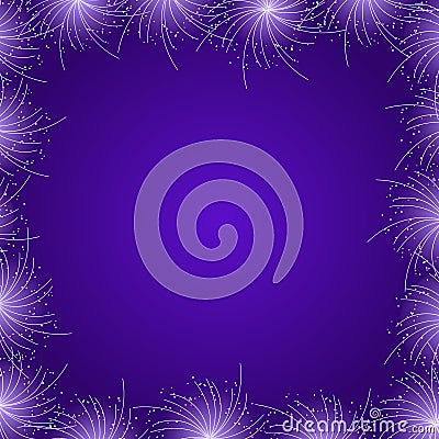 Purple Star Firework Frame Stock Photo