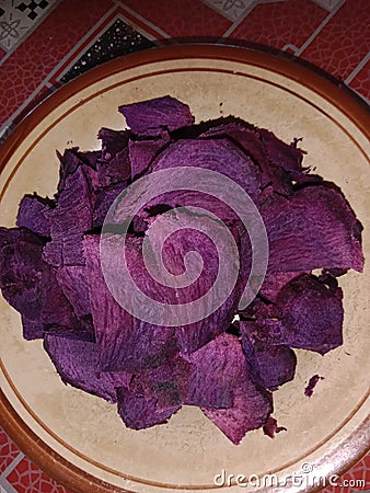 purple stewed sweet potatoes Stock Photo