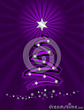 Purple stylized christmas tree Vector Illustration