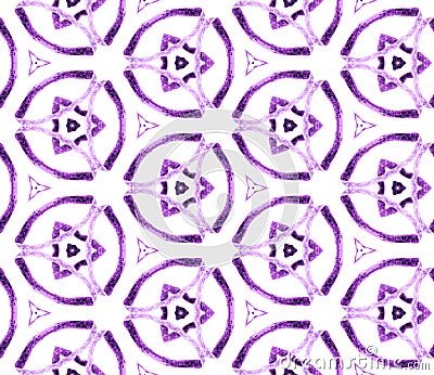 Purple summer seamless pattern. Hand drawn waterco Stock Photo