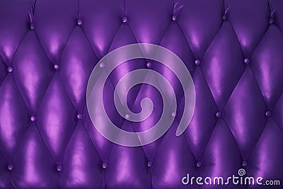 The purple surface of the leather back of the vintage couch. Stock Photo