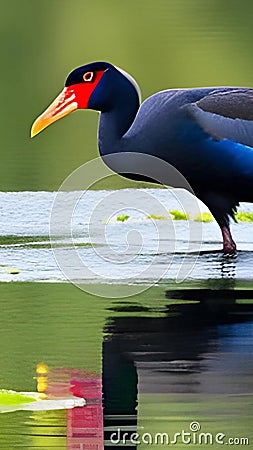 Purple Swamphen wallpapers for I pad, Notebook cover, I phone, tab mobile high quality images. Stock Photo