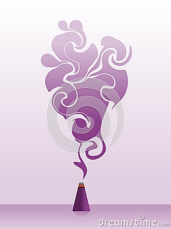 Purple swirly incense Vector Illustration