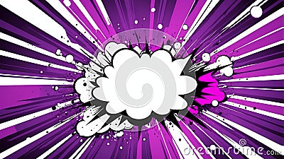 purple theme exploding pop speech bubble b ai generated Stock Photo