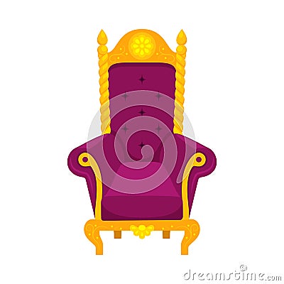 Purple velvet royal armchair or throne Cartoon Illustration