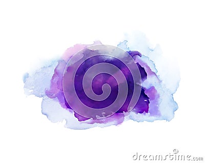 Purple, violet, lilac and blue watercolor stains. Bright color element for abstract artistic background. Vector Illustration