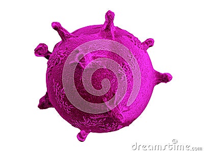 Purple virus or bacteria molecule microbe isolated on a white background 3d rendering Stock Photo