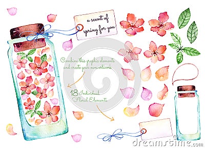 Purple watercolor collection Stock Photo