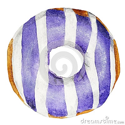 Purple watercolor donut Stock Photo