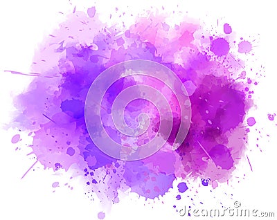 Purple watercolor paint splash Vector Illustration