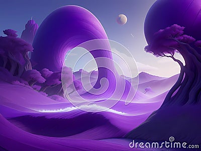 purple wave depicting somewhere in the other worldly Stock Photo