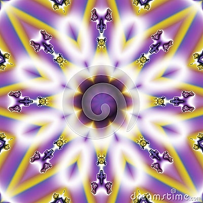 Purple and white flower shaped fractal image Stock Photo