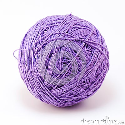 Purple wool yarn ball Stock Photo