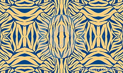 Purple Zebra Skin Print. Yellow African Ornament. Stock Photo