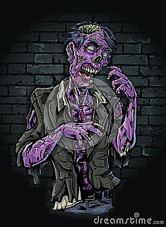 Purple Zombie Vector Illustration